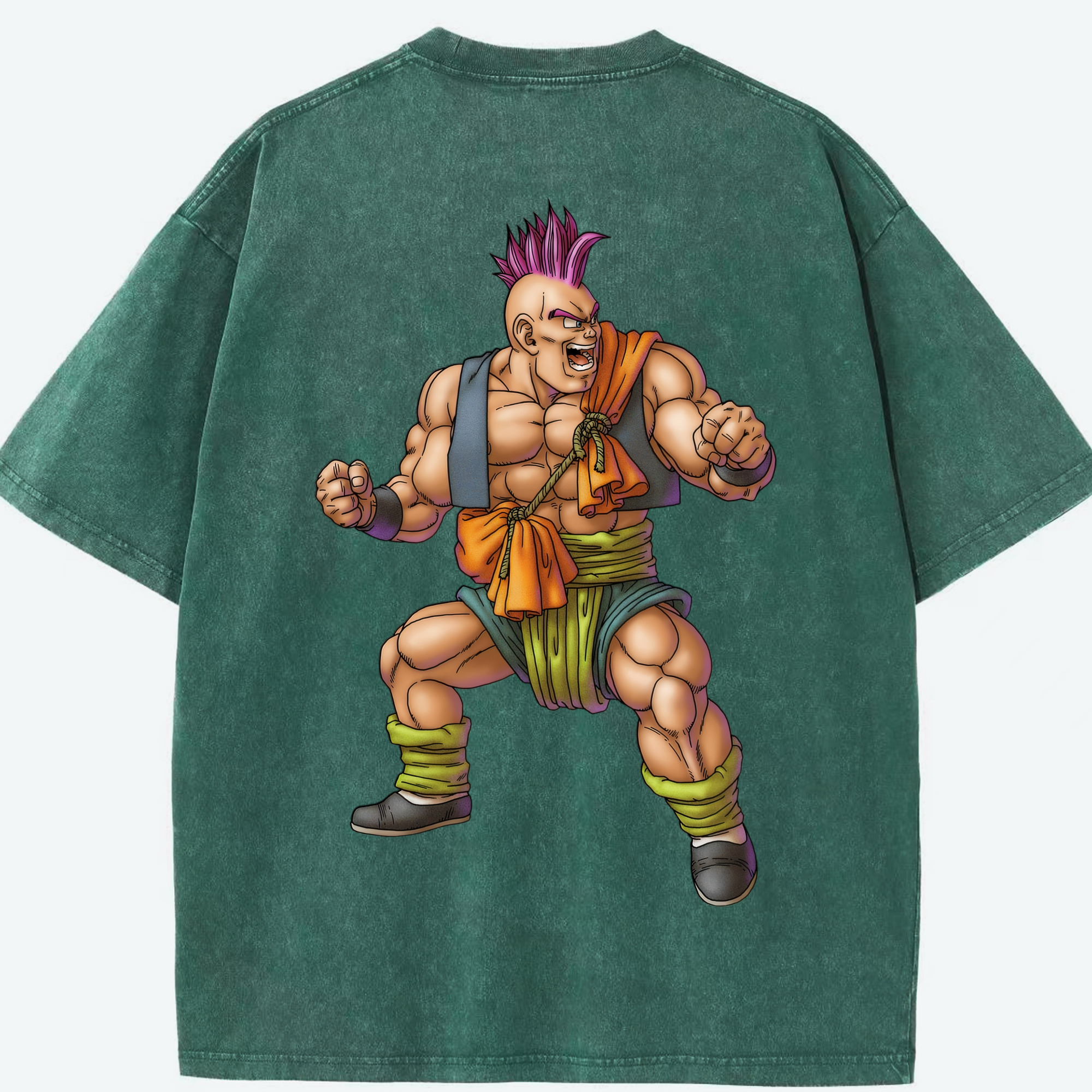 （画像用） ドラゴンクエスト Doragon Kuesuto Dragon Quest 綿100% ヴィンテージ風 半袖Tシャツ（背面プリント）